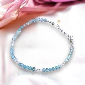 Bracelet Aquamarine Beaded Bracelet - Women's Jewelry